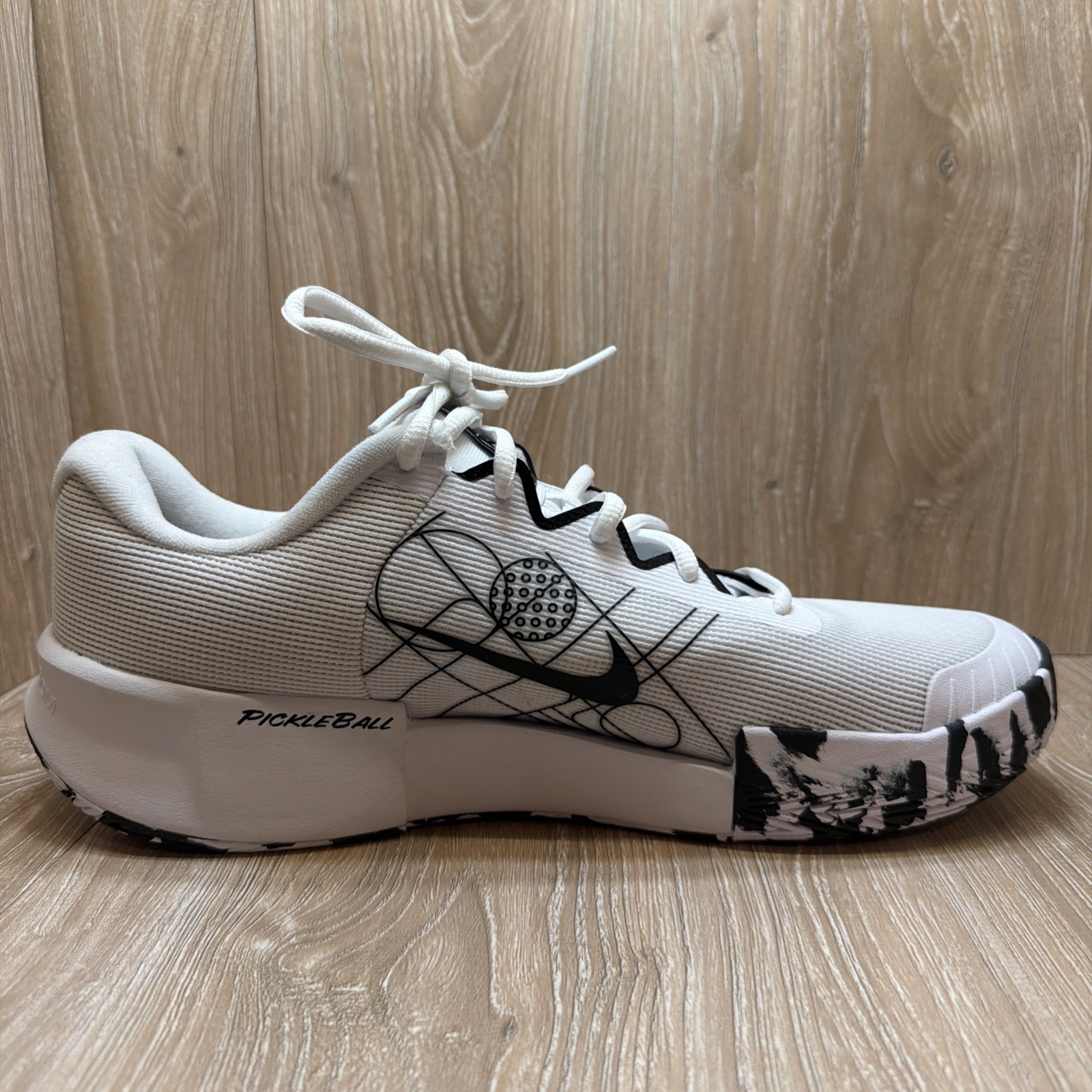 New Nike Zoom Challenge PB Shoes Mens Size 12 White Black Pickleball FQ4154-100