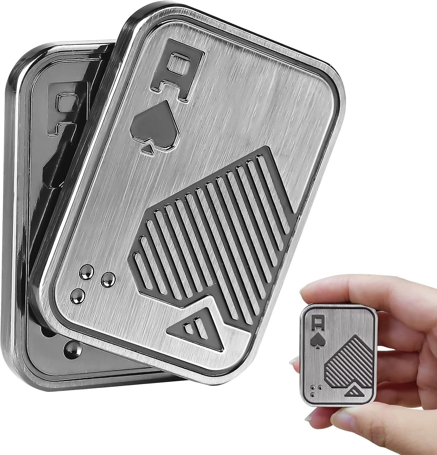 Fidget Toys Adults EDC Metal Fidget Slider for Teens, Magnetic Poker Push Card