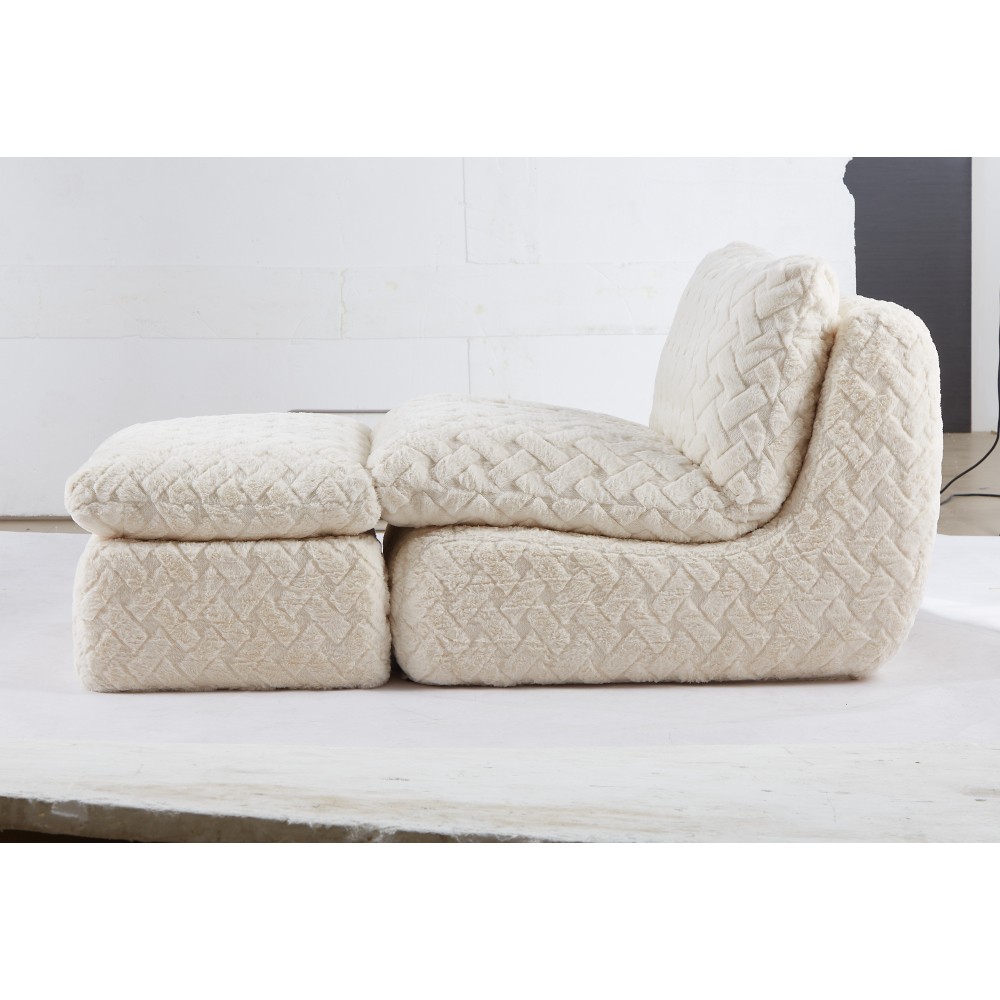 Full Compression Sofa Chair W/Swivel Add Ottoman For Living Room Bedroom White