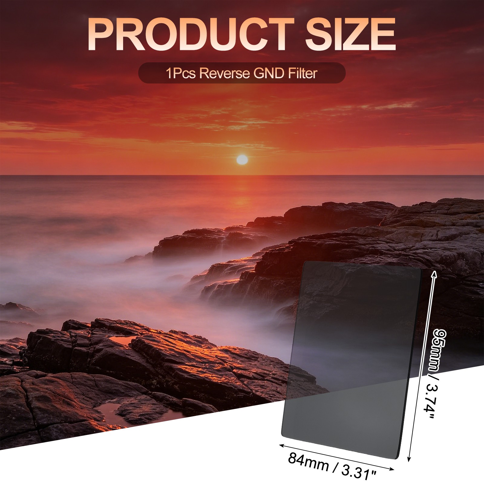 ND8 Reverse GND Filter Neutral Density Lens Filter, Gray