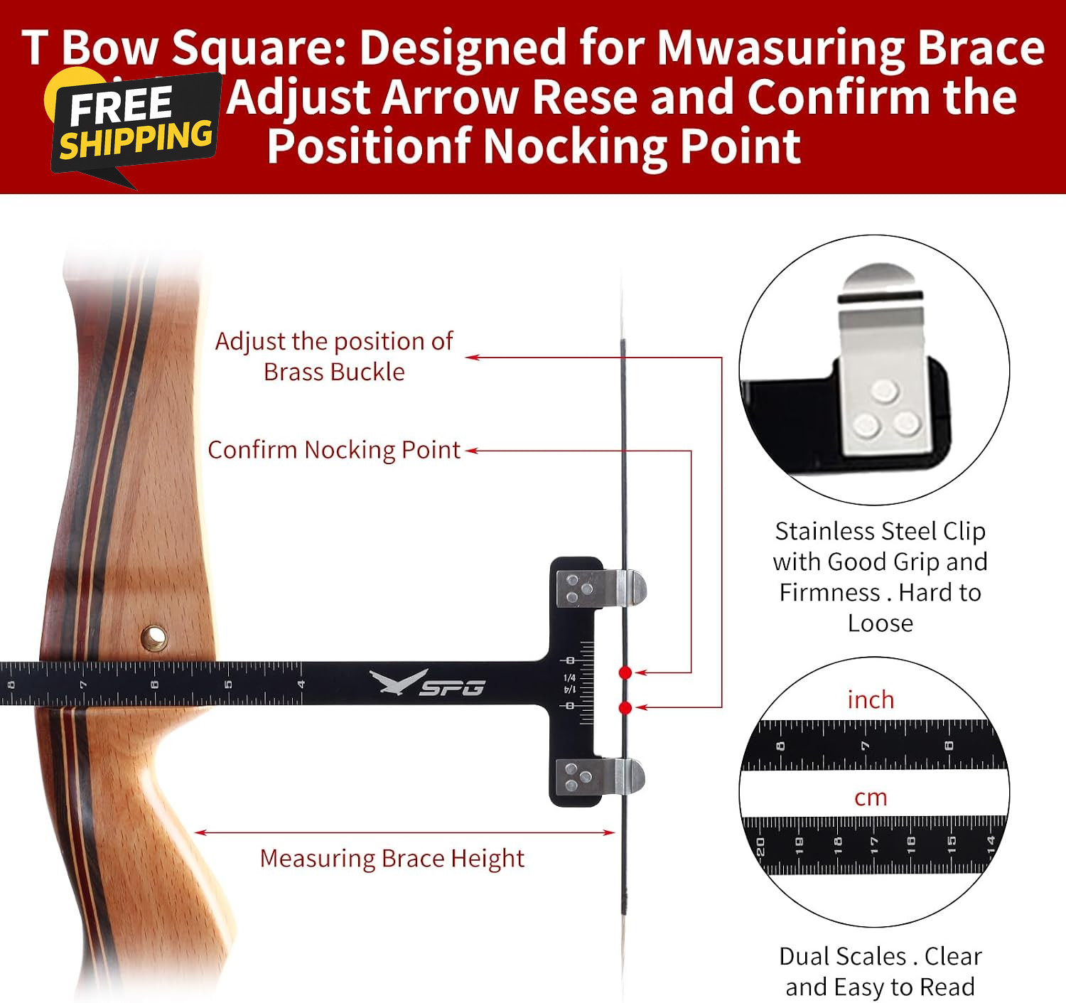2Pack Bow Square Level Kit Bow String Level T Shape Tool Recurve Measure