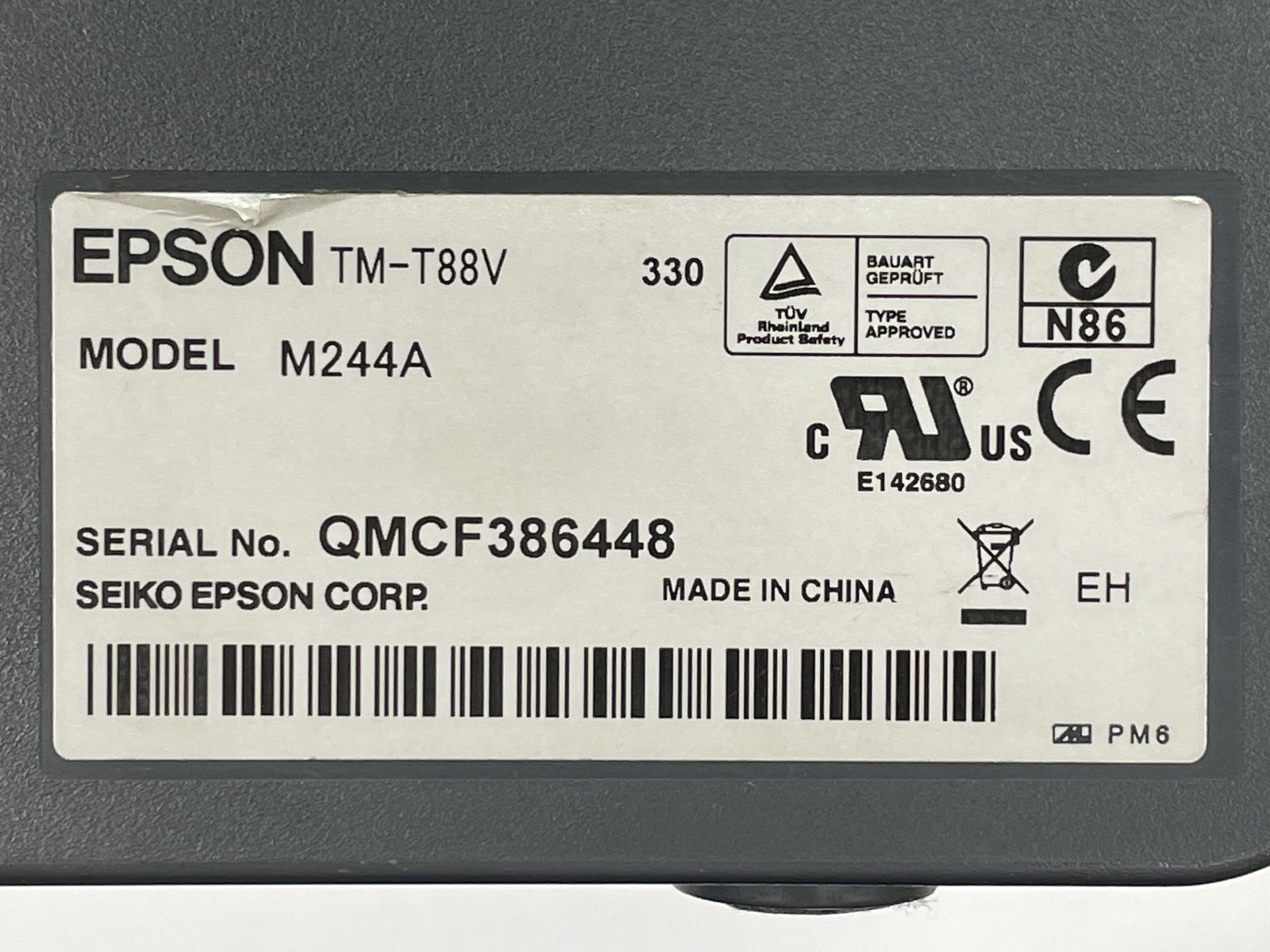 Epson TM-T88V M244A PoS Thermal Receipt Printer with E03/E02 Ethernet Interface