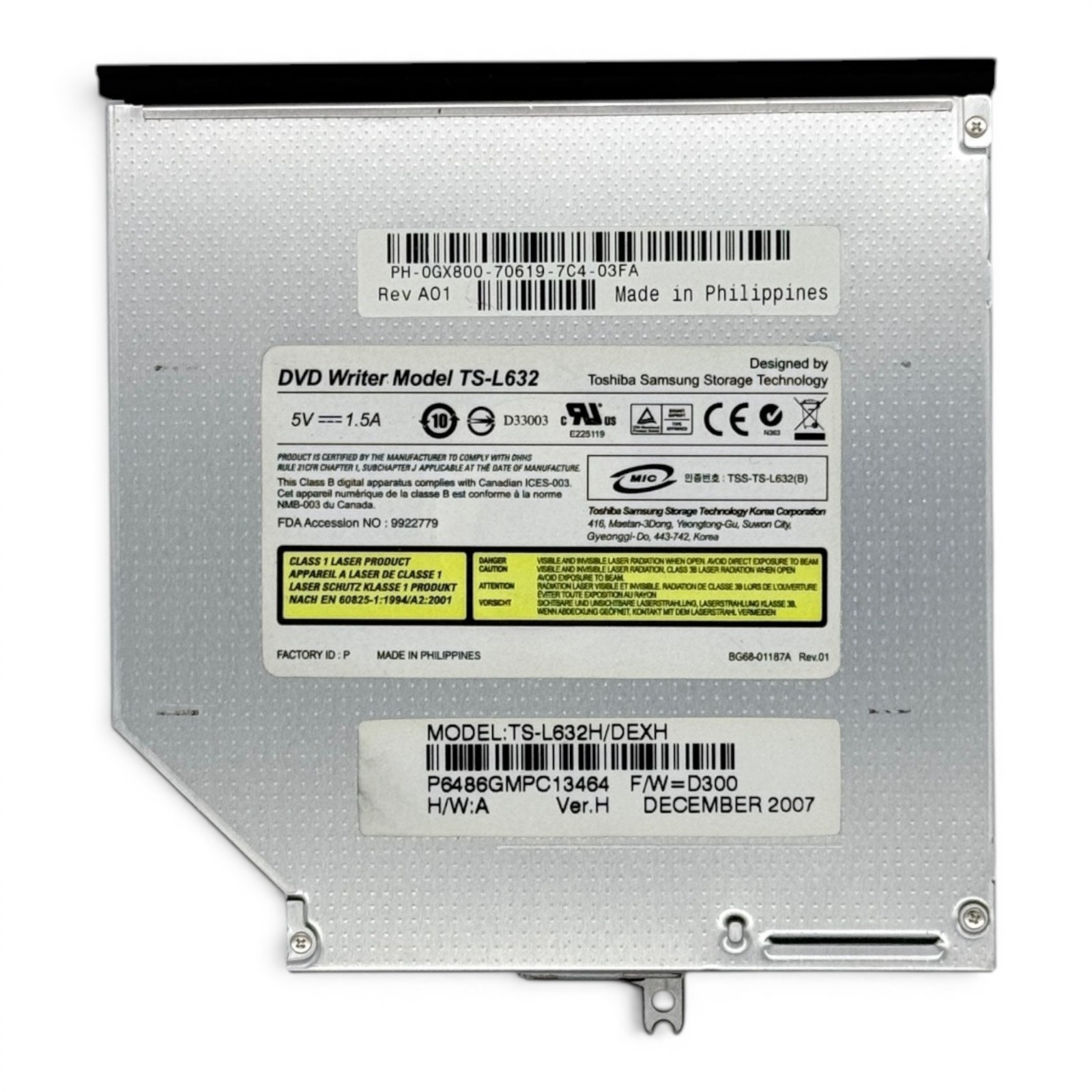 Dell 0GX800 TS-L632H 8X DVD-RW IDE Laptop Drive Inspiron 1520 1521 1720 1721