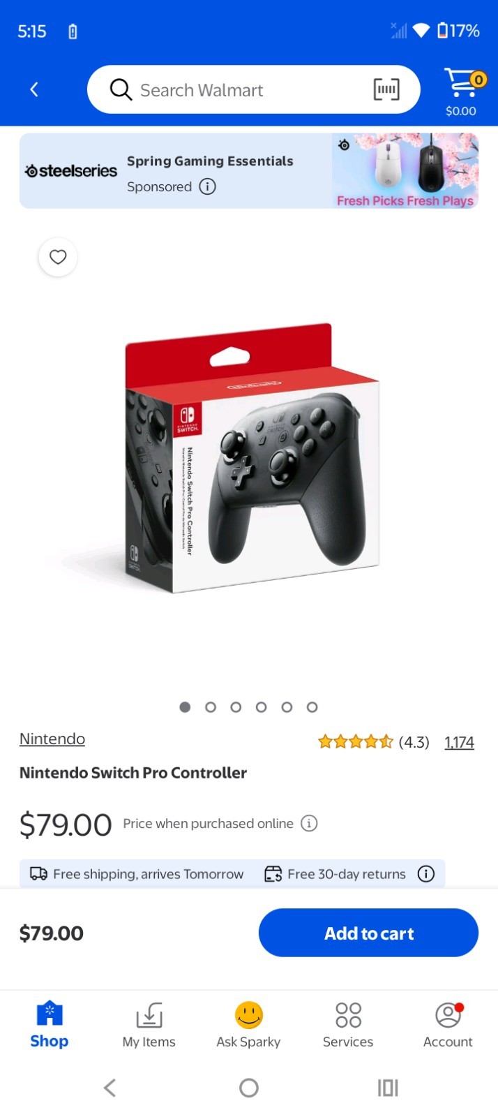 Nintendo Switch Wireless Pro Controller - Black