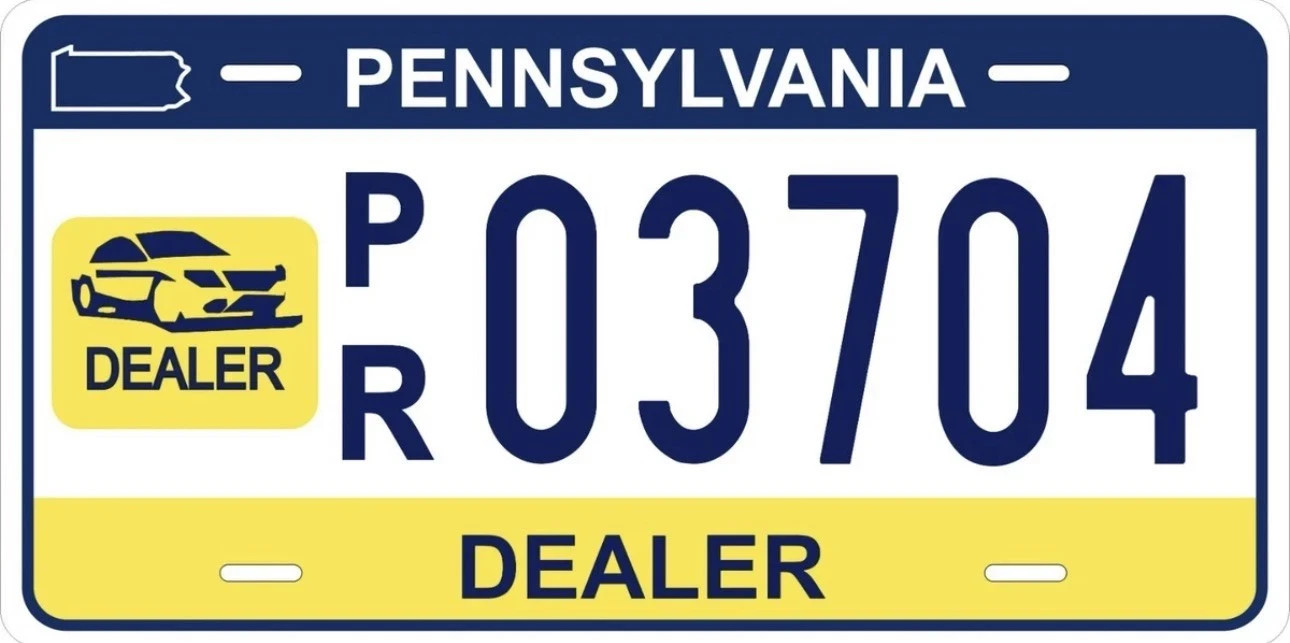Custom NOVELTY Pennsylvania dealer  License Plate –Personalized Novelty Plate