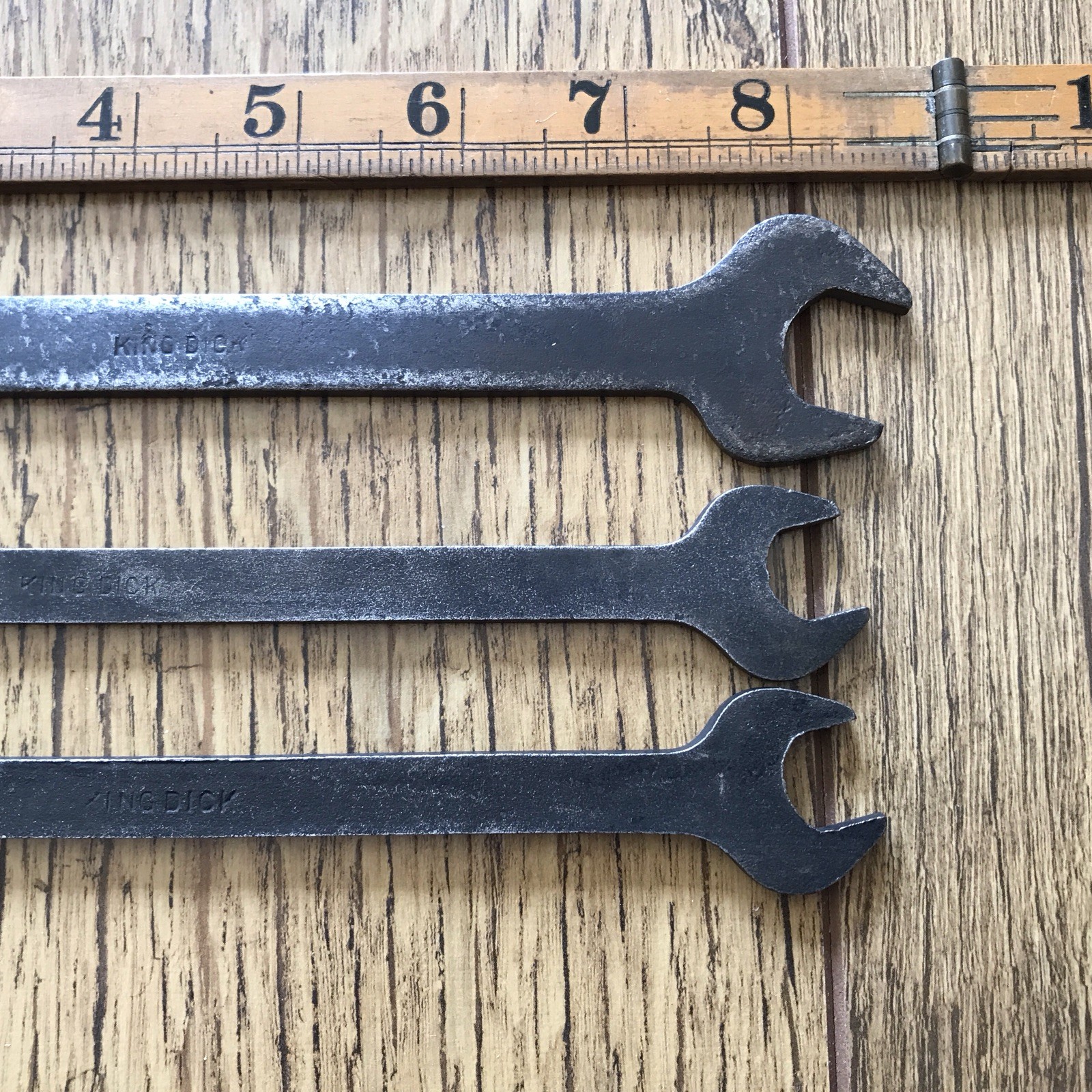 3 Vintage King Dick Flat Plate Spanner’s. AF sizes.