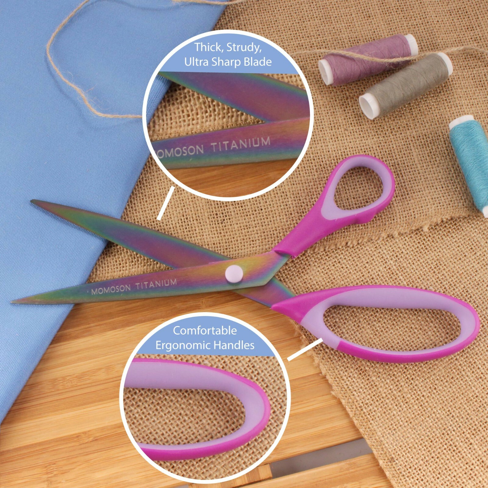 Titanium Sewing Scissor Set with Pinking and Craft Shears