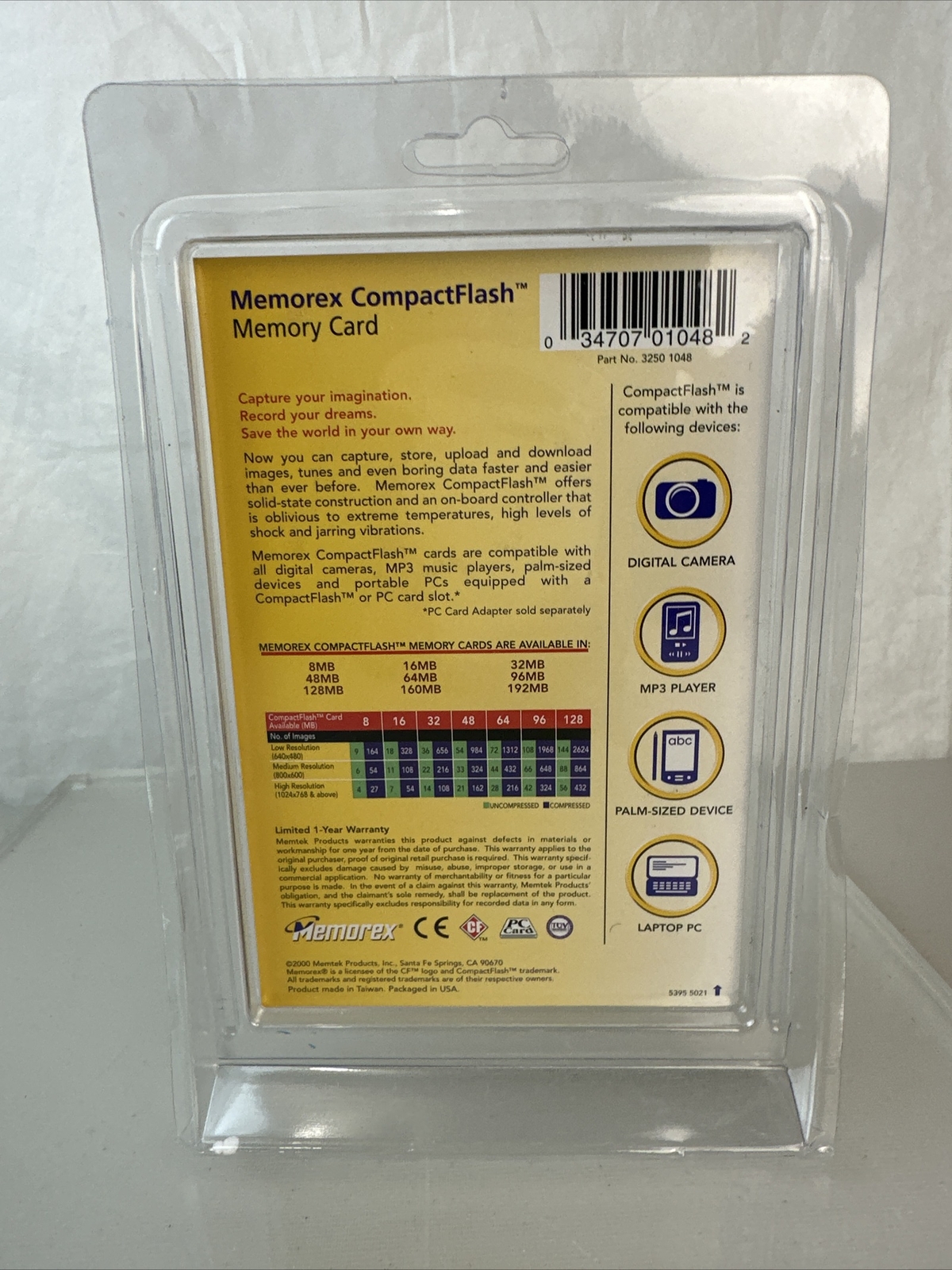 Memorex 48 MB CompactFlash Memory Card - New Vintage