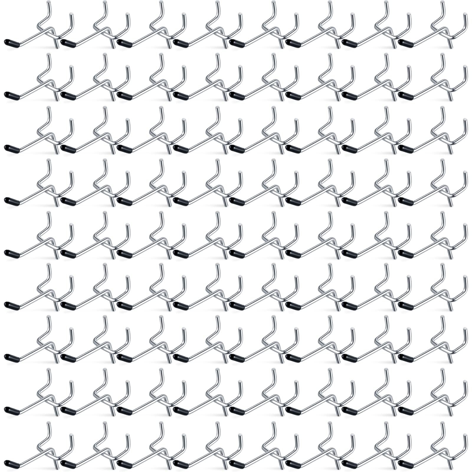 100 PCS 2 Inch Stainless Steel Pegboard Hooks Garage Storage Display Pegs