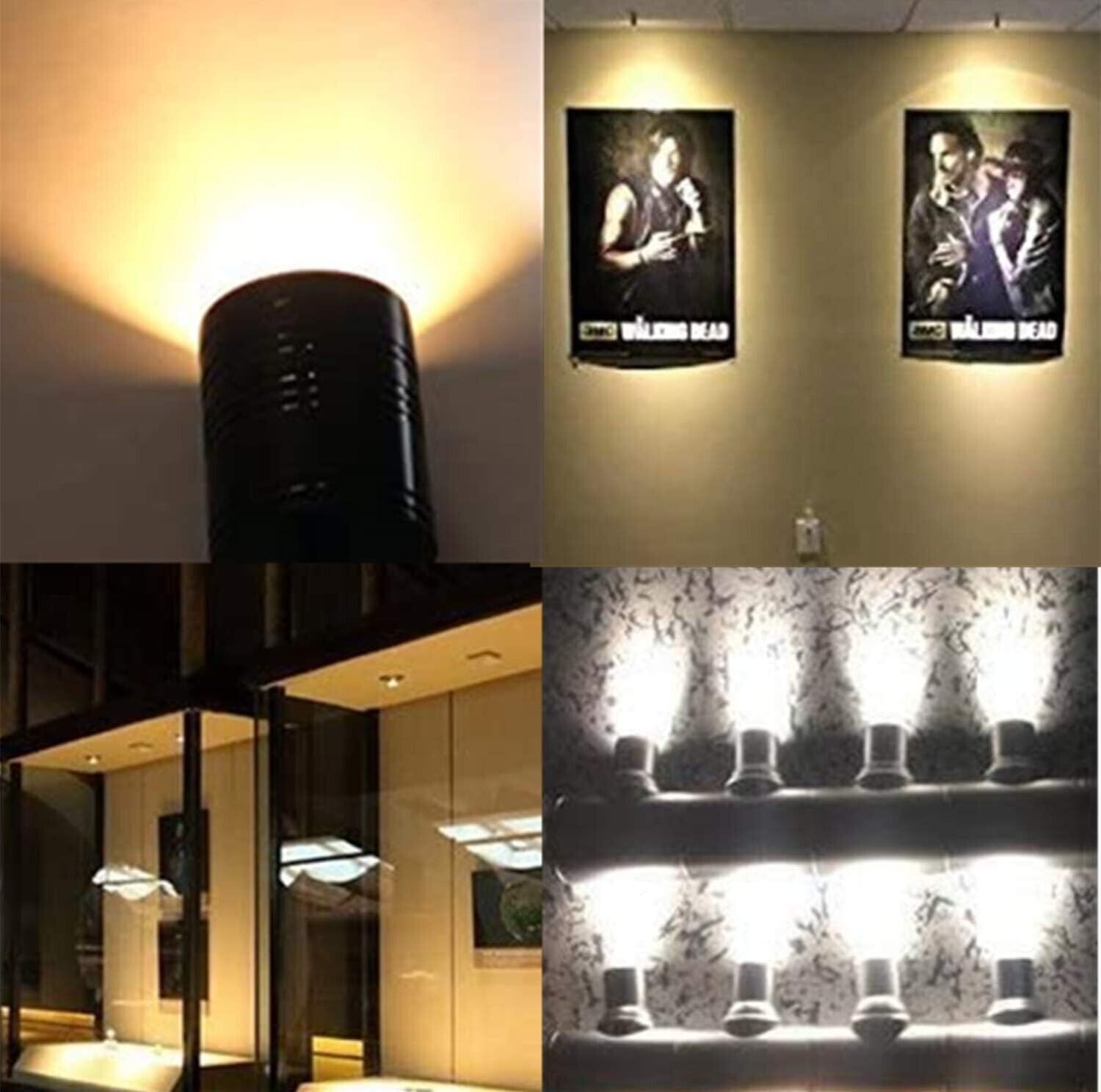 8Pack Dimmable 360° Angle LED Mini Spotlight Jewelry Display Cabinet Light 6400k