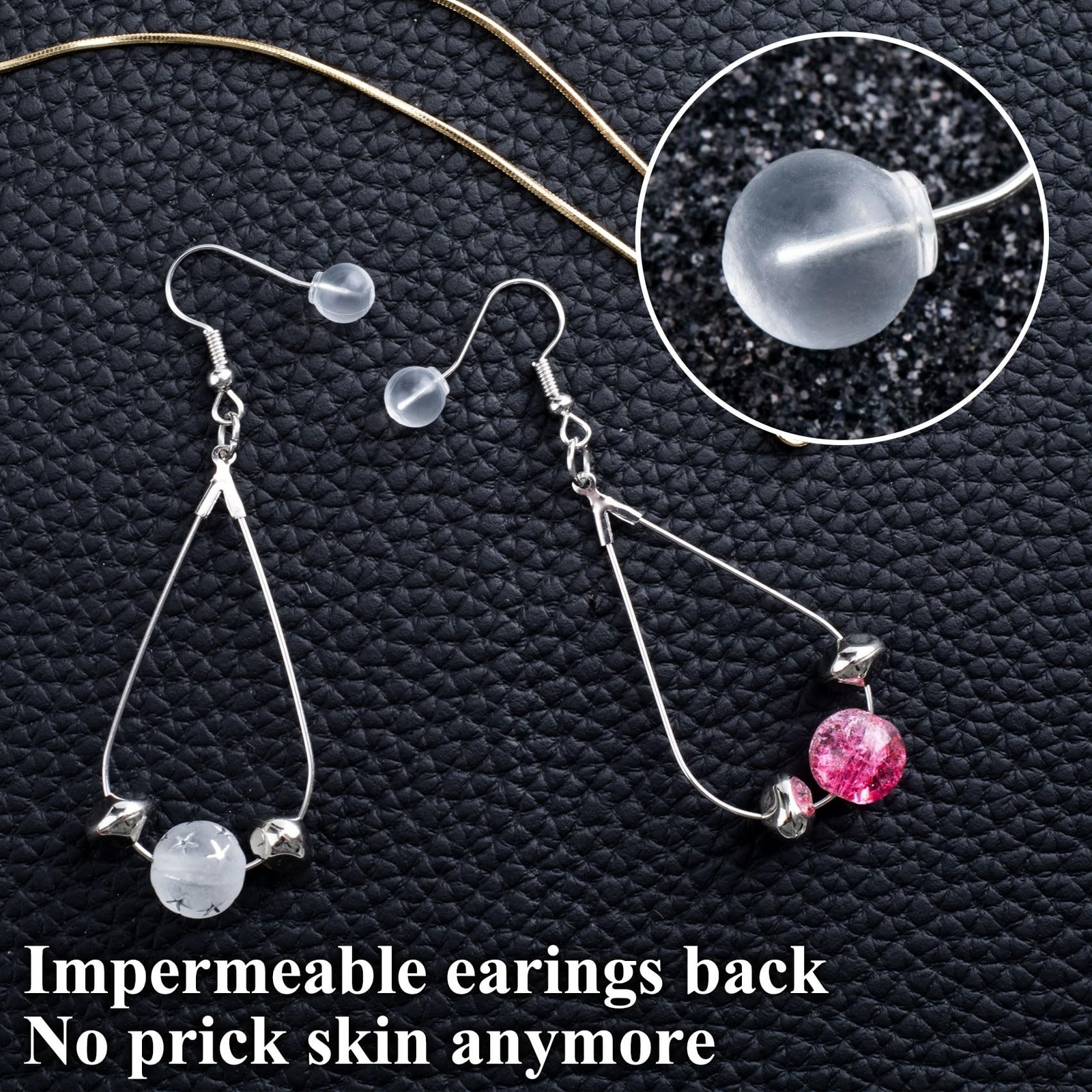 50 Pcs Comfort Impenetrable Soft Safety Backs, Secure Clear Rubber Earring Ba...