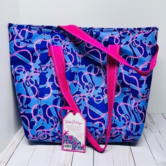 Lilly Pulitzer NWT Insulated Cooler Bag Booze Cruise Anchors Boating w/ Opener
