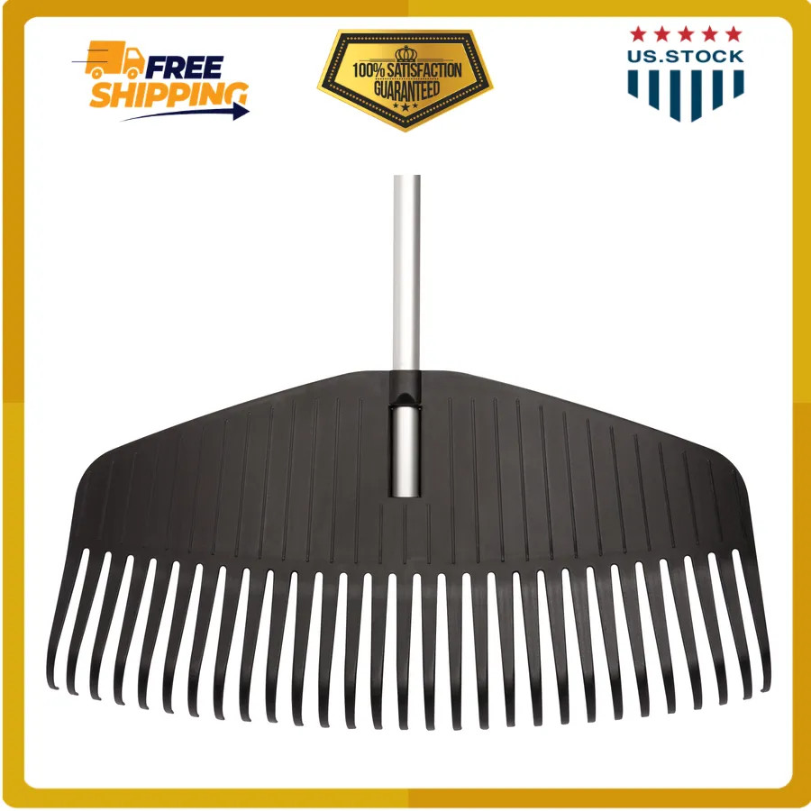 Fiskars Poly Leaf Rake 67 inch Lightweight Garden Tool