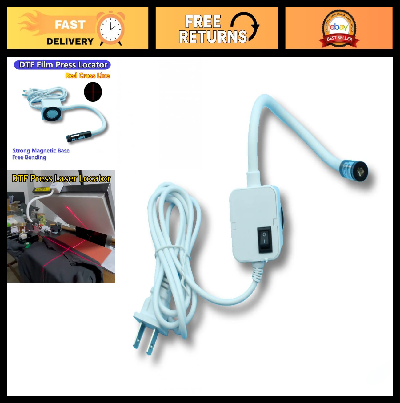 Magnetic DTF Printing Press Positioner with Infrared Locator for Heat Transfer o