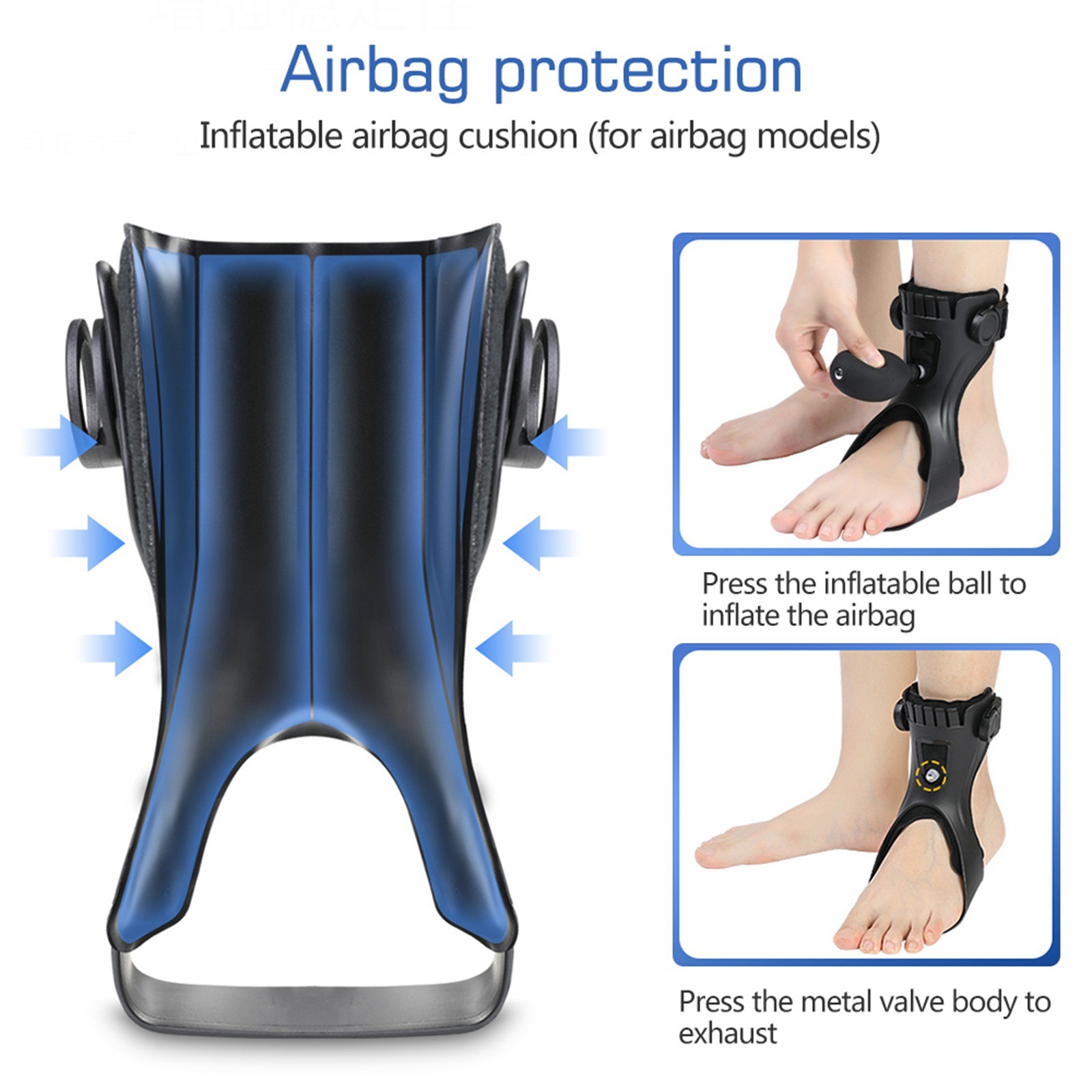 Drop Foot Brace Orthosis Ankle Support With Comfortable Inflatable Airbag