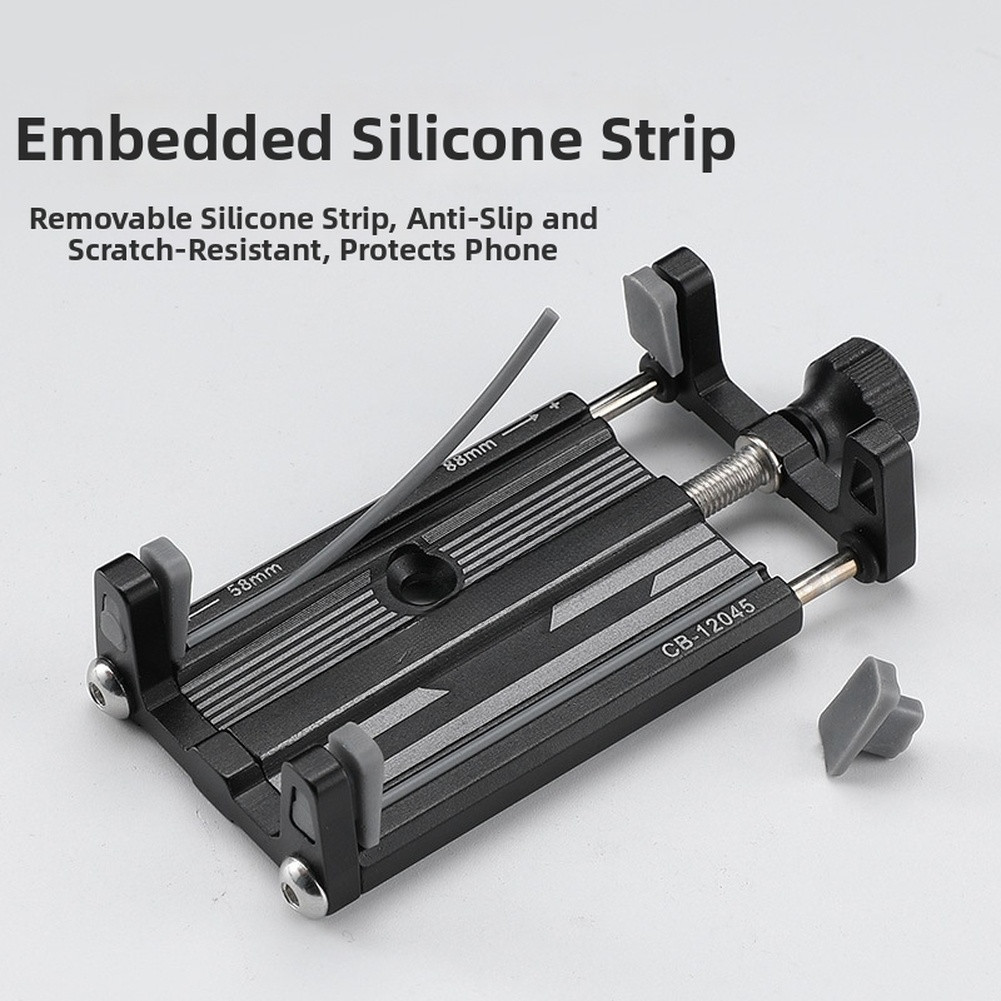 Motorcycle Handlebar Phone Holder Aluminum Alloy 4-Claw Lock 58-88mm Width