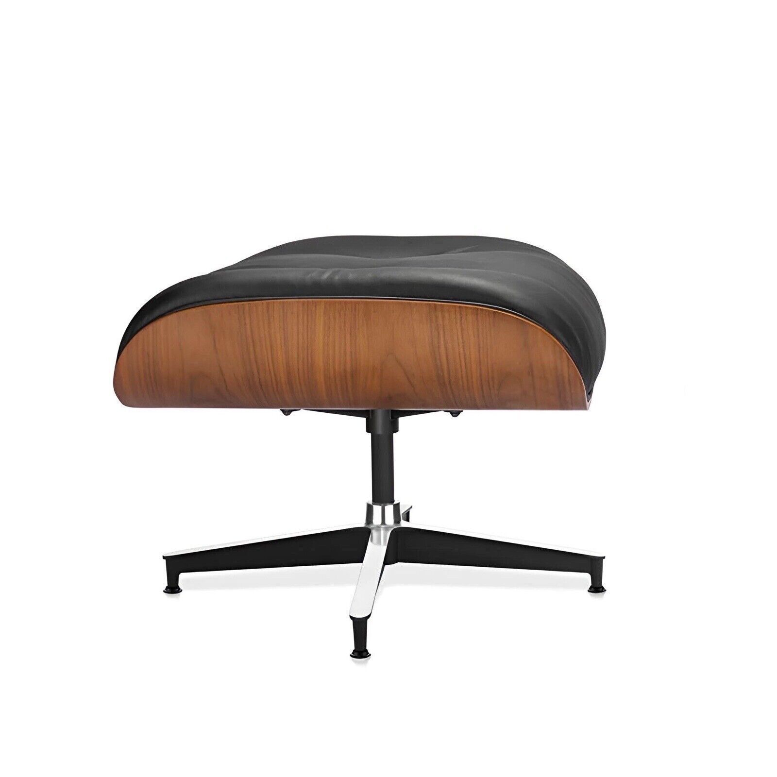 Lounge Chair and Ottoman Set Swivel Armchair Real Leather Walnut Rosewood