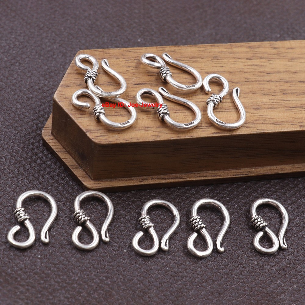 Real 925 Silver S-shaped Hook Clasp Jewelry Making Finding Accessory For Repair