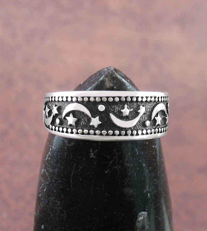 Shooting Stars Crescent Moon Toe Midi Pinky Above Knuckle Ring Adjustable wh138
