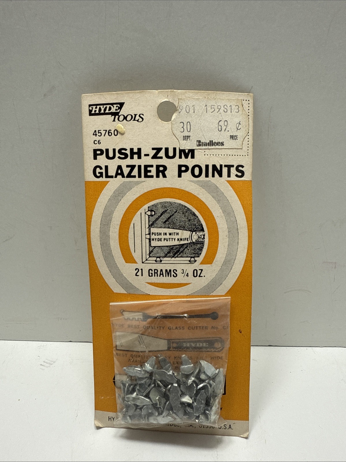 HYDE 45760 Glazier's Push Points for Glazing Window Glass Repair 3/4 OZ
