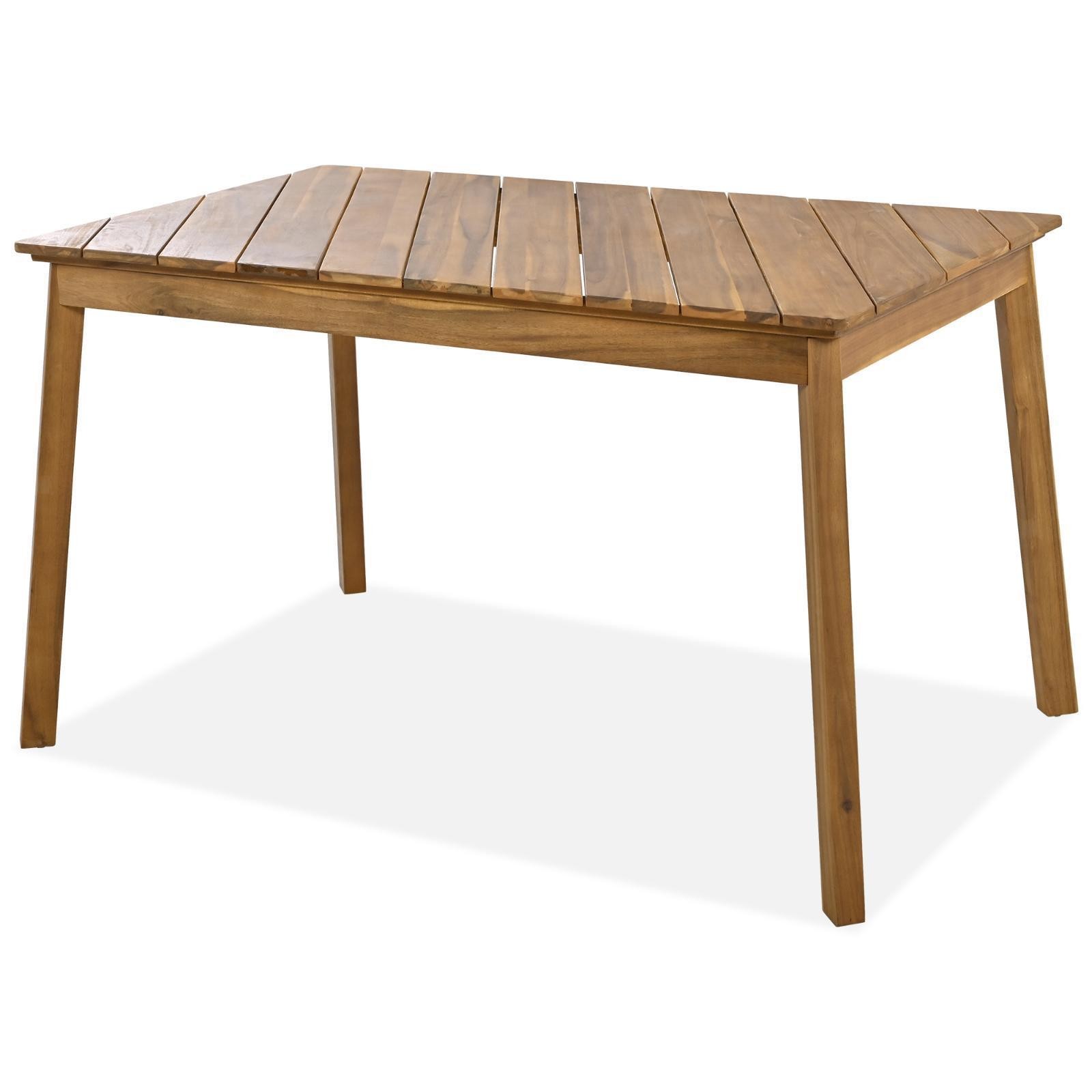 GO Acacia Wood Dining Set: 3-Piece Table & Bench with Adjustable Stability
