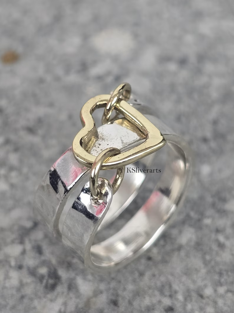 Heart Ring 925 Sterling Silver Thumb Ring Open Heart Ring Dainty Silver Ring Chr