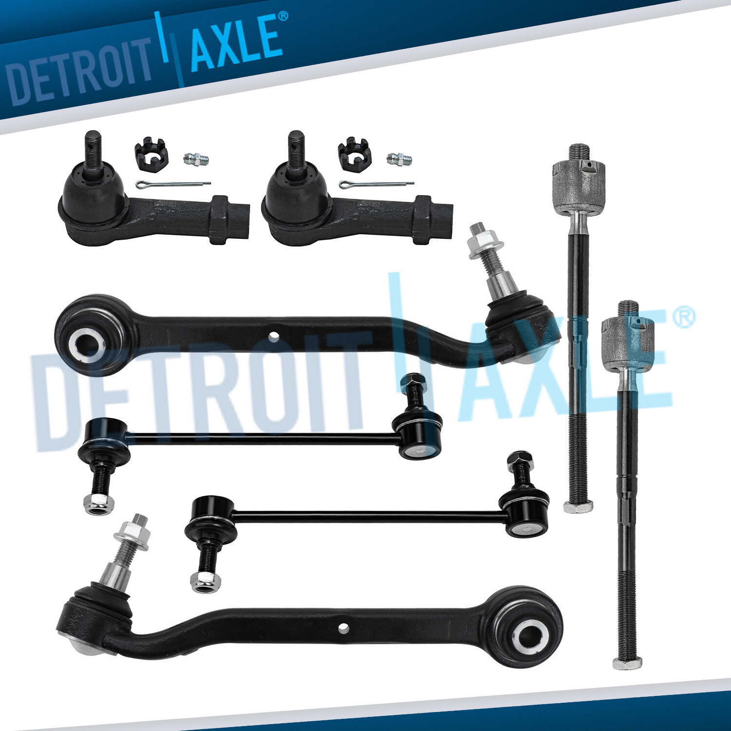 8pc Front Lower Rearward Control Arm Tie Rod Sway Bar for 2015-2020 Ford Mustang