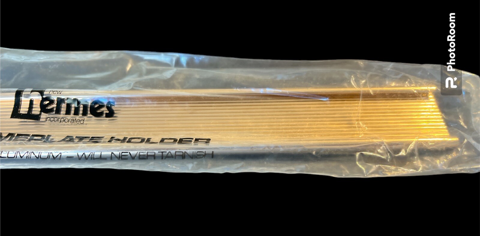 New Hermes Deluxe Gold/Pink  Nameplate Name Plate Holder Aluminum  1 x10