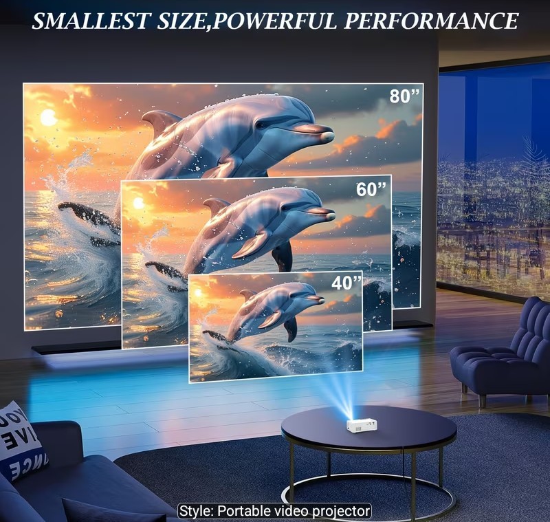 High-definition Mini Projector, "Wired Screen Mirroring For Mobile Phones".