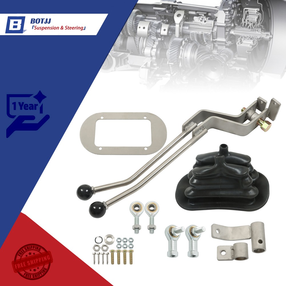 For Transfer Case Shifter W/Boot GM NP205 8-Bolt Stainless Twin-Stick Shifter