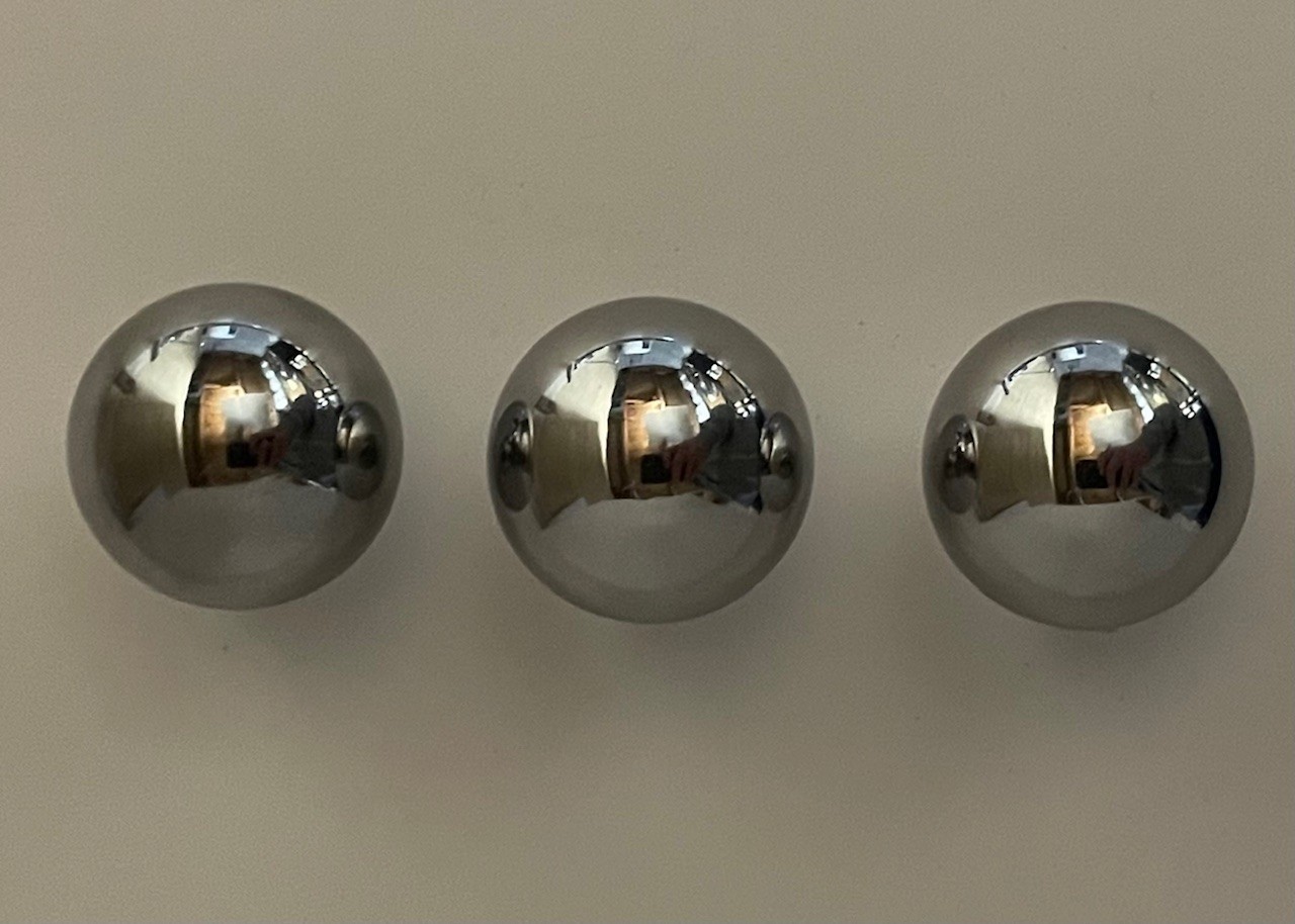 3 Shiny Carbon Steel 1-1/16'' Pinball Replacement Balls