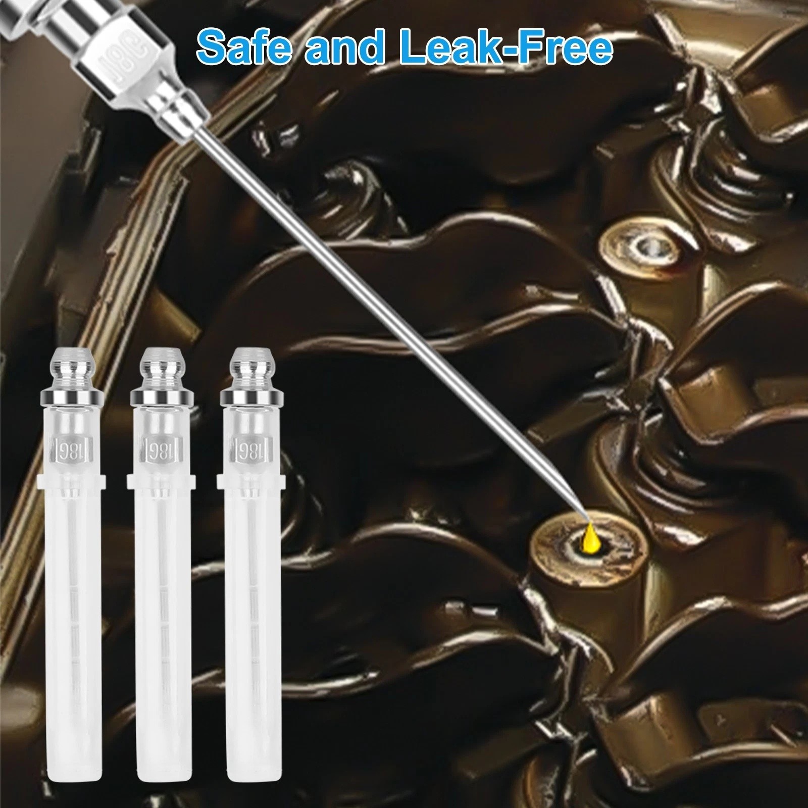 7Pcs Needle Tips Elbow Adapter Dispenser Rubber Nozzle Grease Gun Accessory Kit
