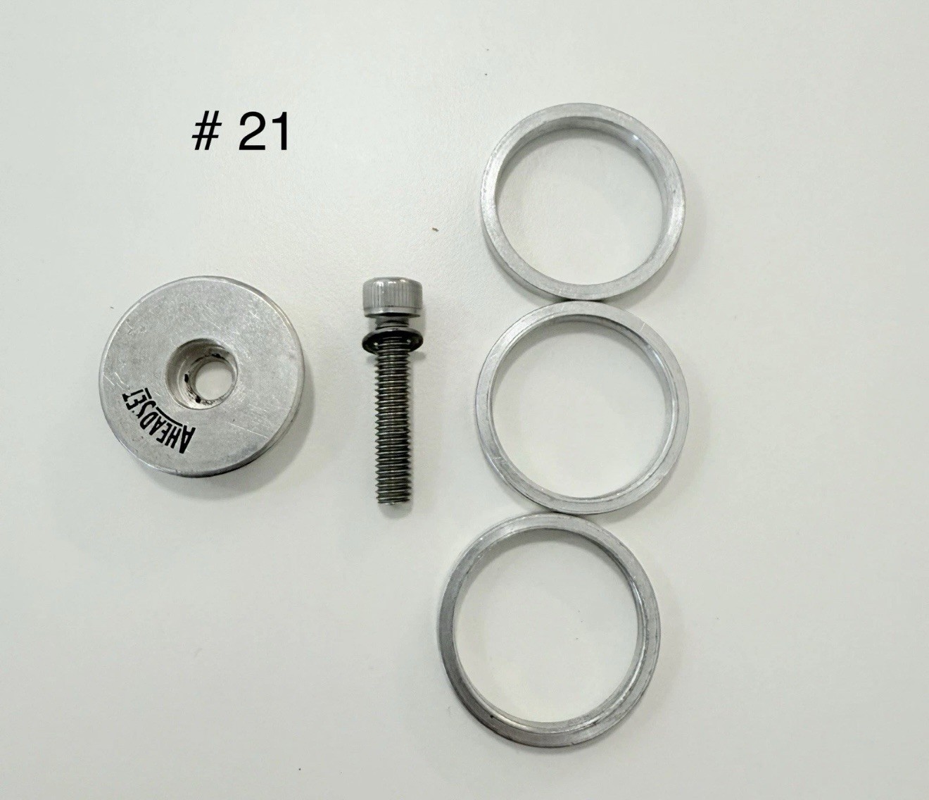Aheadset Stem Headset Cap/bolt/spacers 1 1/8" Silver. Strong Spacers.