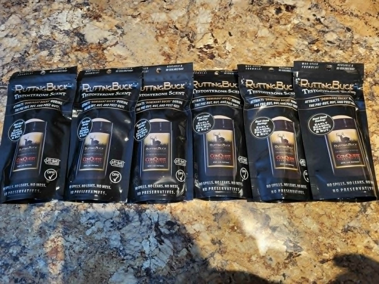 Lot of 6 ConQuest Scents Rutting Buck in a Stick- Testosterone Scent 2.5oz New