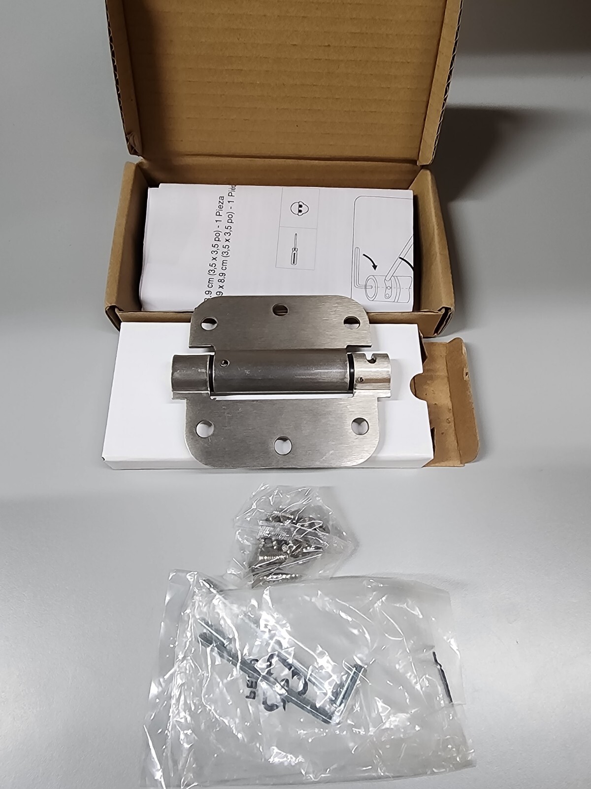 Basics Self-Closing Door Hinge, 3.5 Inch x 3.5 Inch, 1 Piece, Satin Nickel