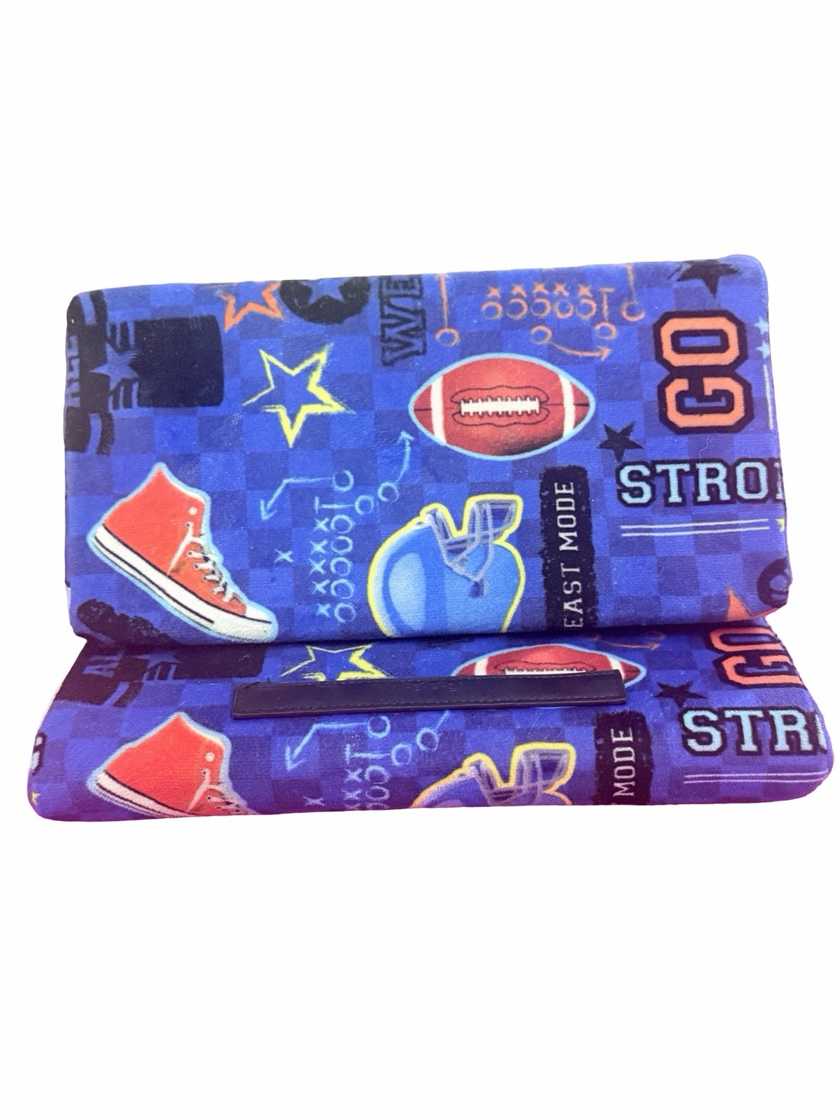 iScream Foldable Tablet Stand, Multicolor Sports Print Fabric, Universal 11.5 in