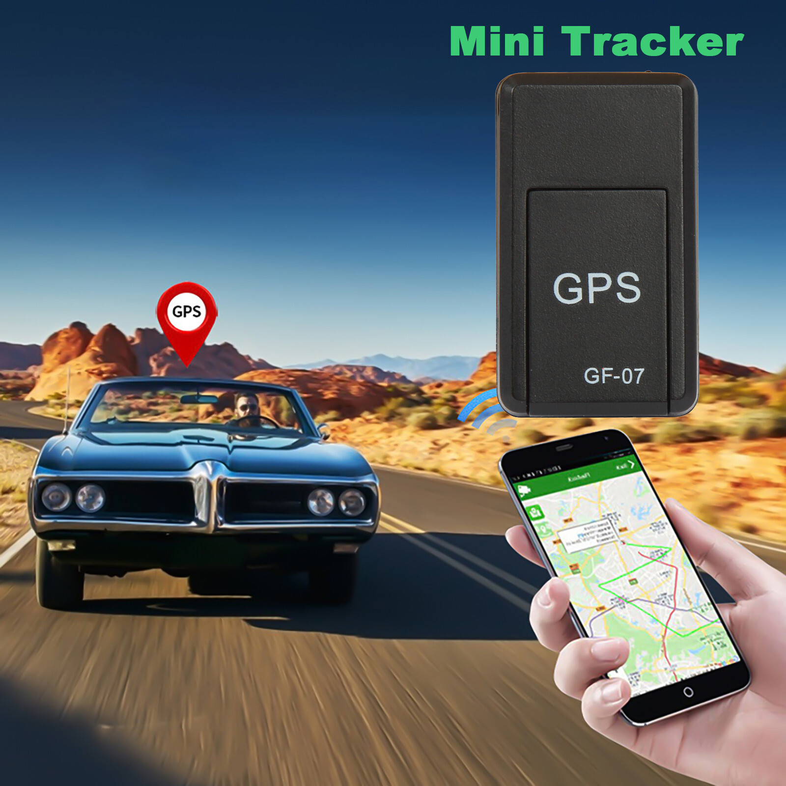 Mini GPS Real-Time Car Locator Tracker with GSM/GPRS - Magnetic Mount (GF07)