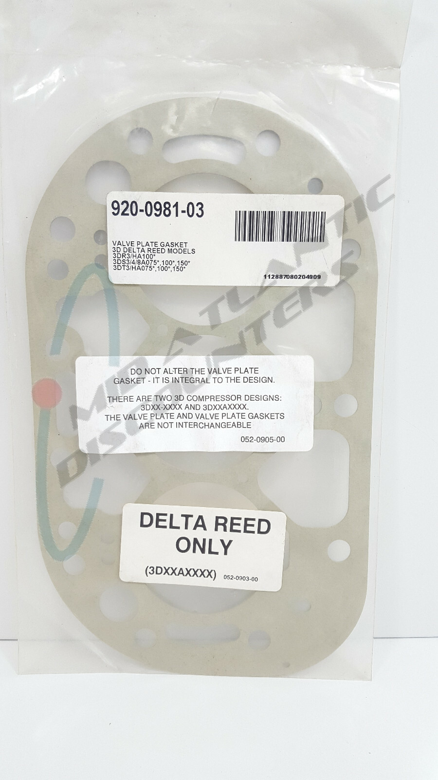 Copeland Valve Plate Gasket Delta Reed Only (3DXXAXXXX) 920-0981-03 HVAC