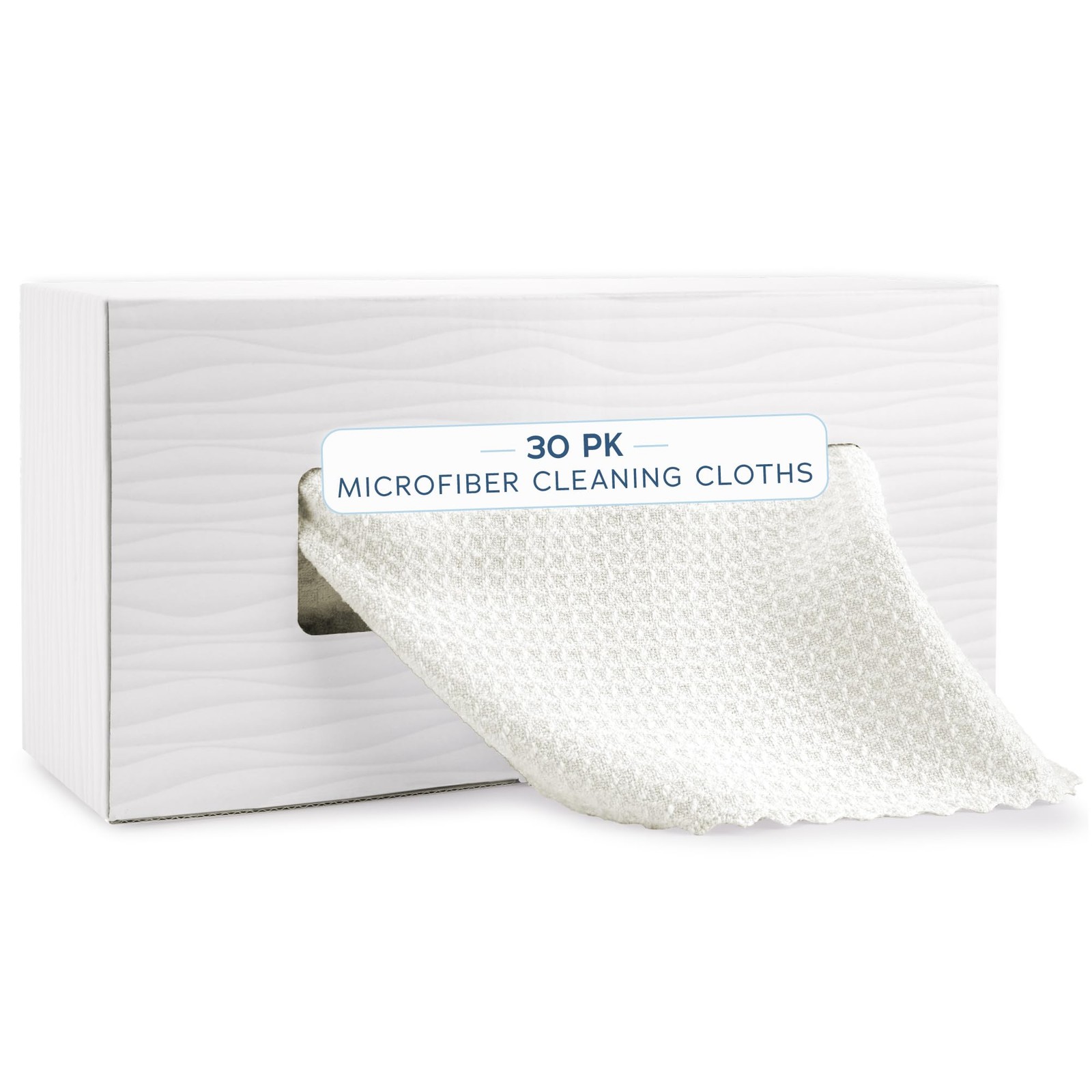 AURA 30 Pack Microfiber Cleaning Cloth with Box, Bulk Towels for Home, Reusab...