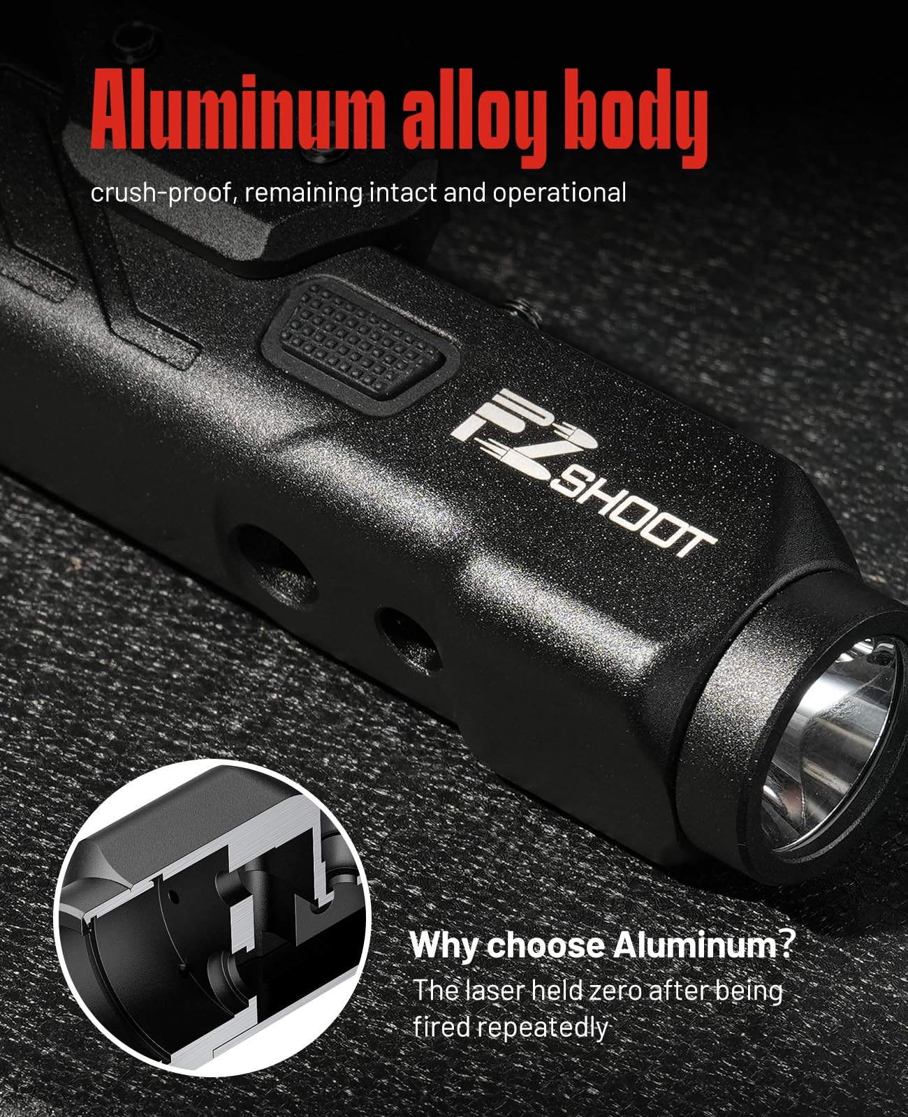Laser Light Combo 1700 Lumens Green Magnetic Rechargeable Strobe Mode