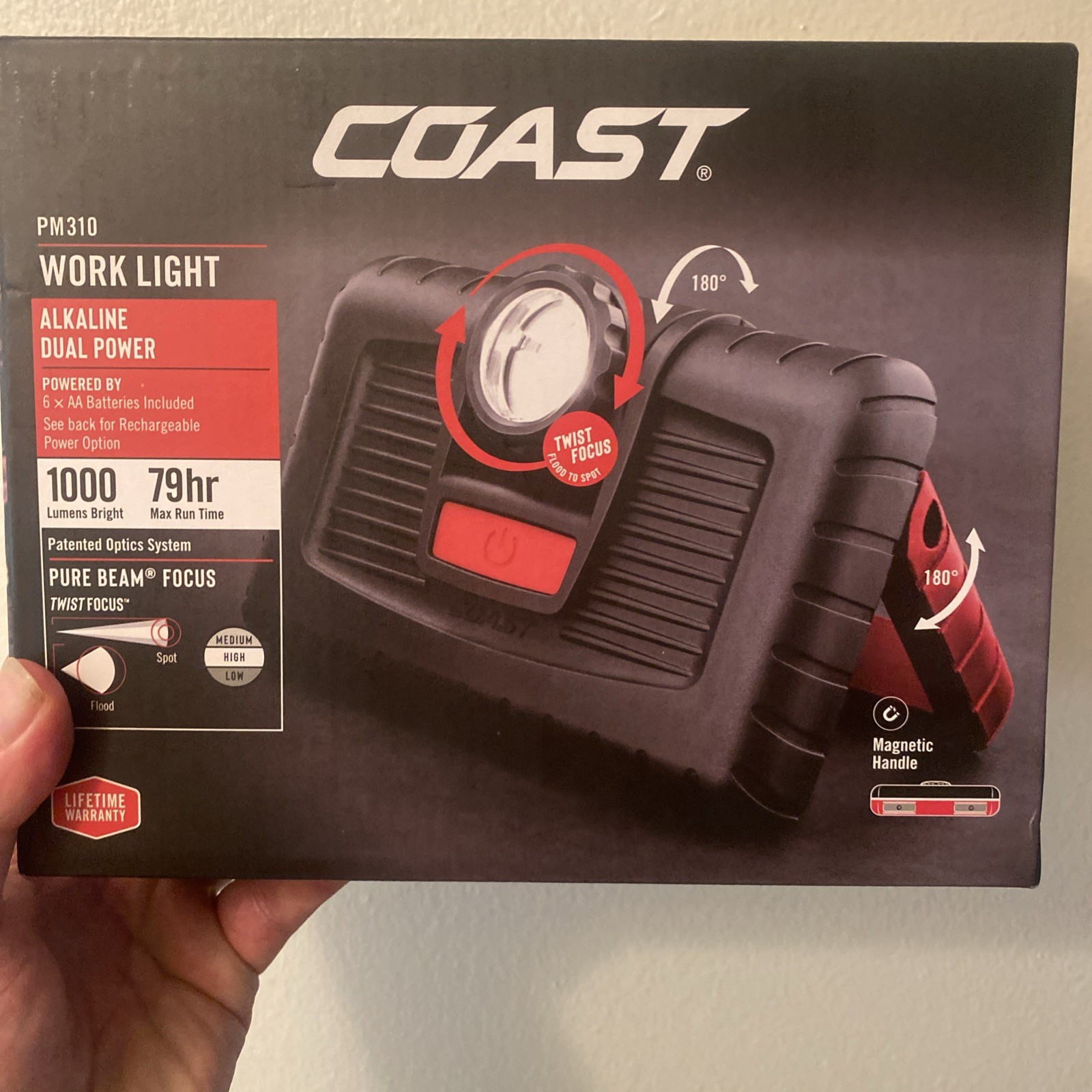Coast 30363 1000 lm LED Dual Power Stand (H or Scissor) Work Light w/Magnet