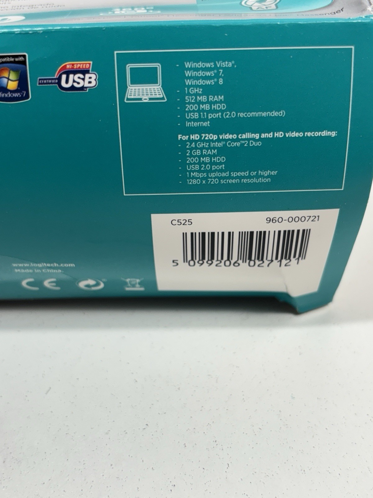 LOGITECH C525 HD WEBCAM WITH BUILT IN MICROPHONE