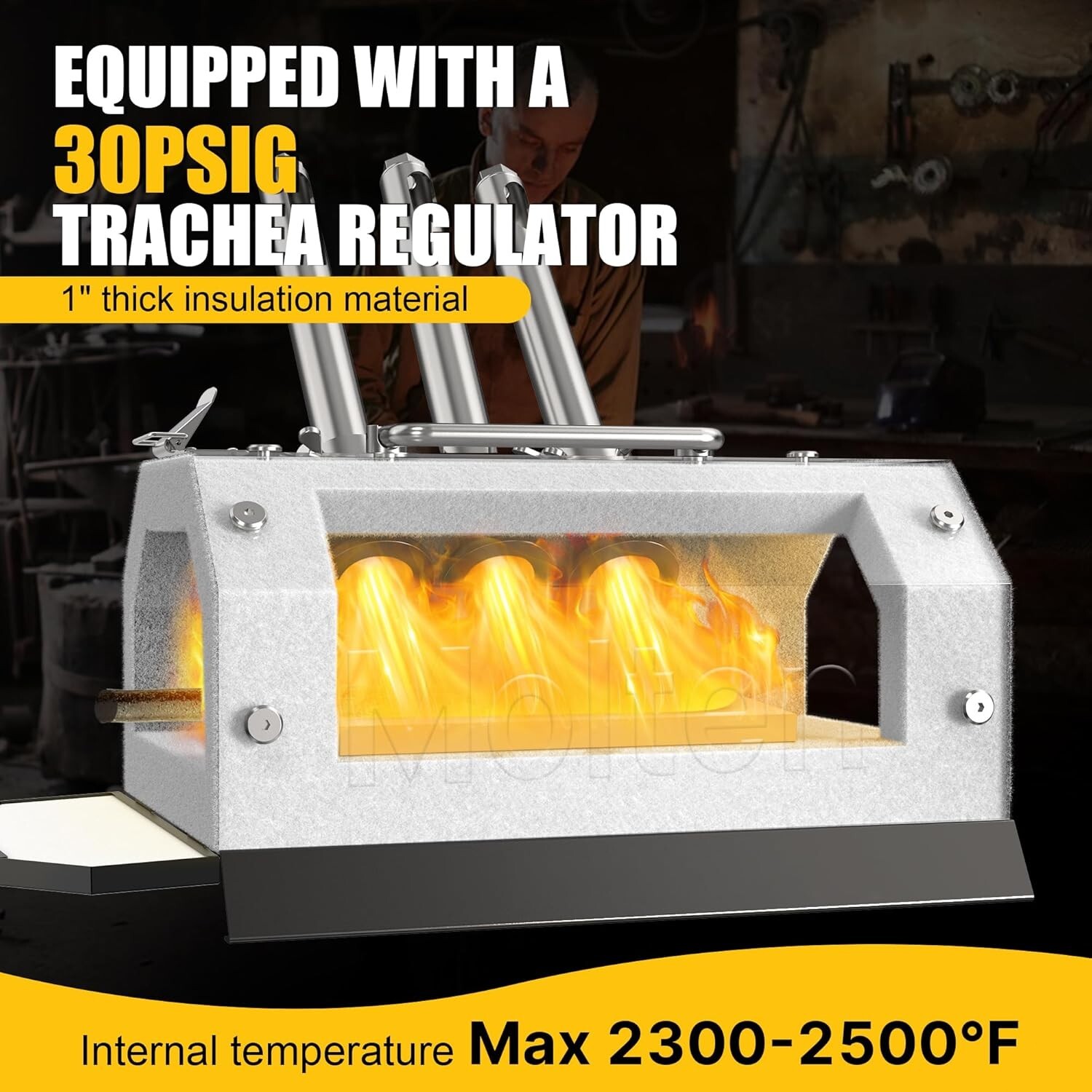 Three Burner Propane Forge for Home＆Professional, Gas Forge-Efficient Heating