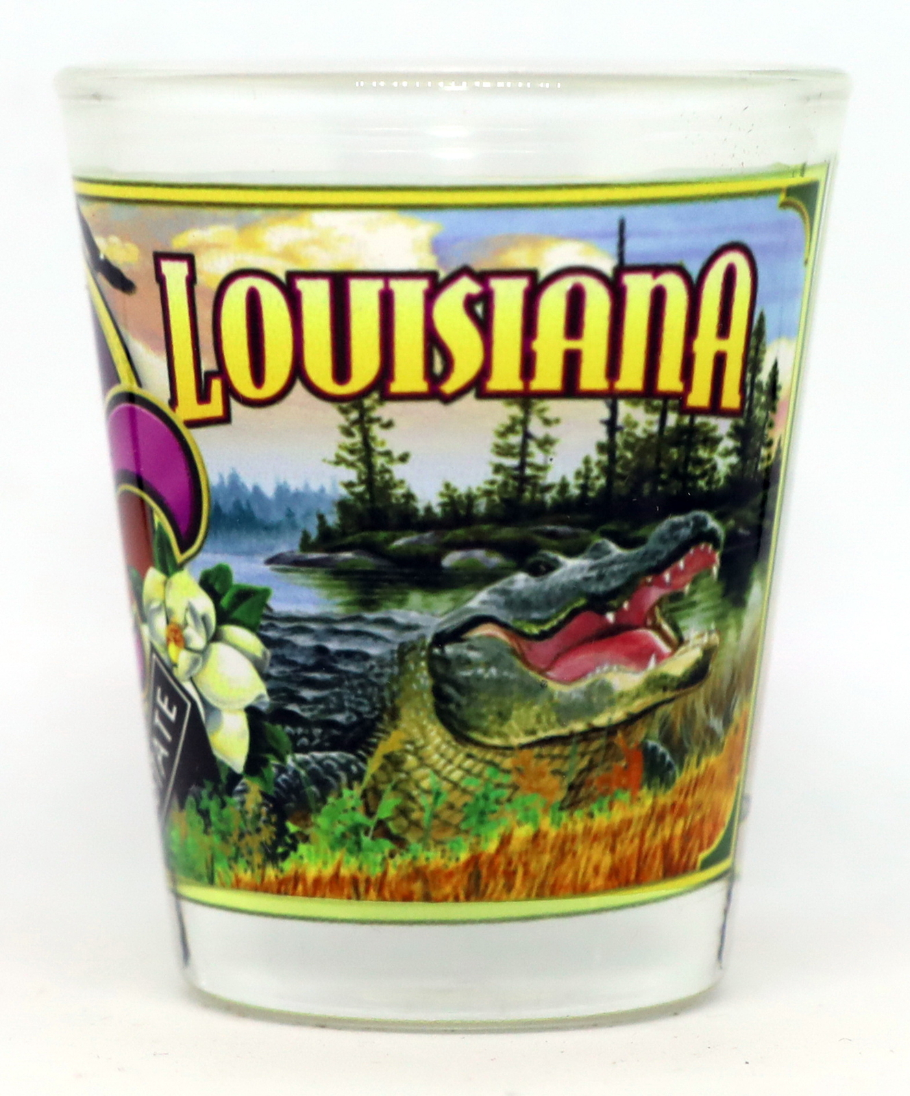 LOUISIANA STATE MURAL SHOT GLASS SHOTGLASS