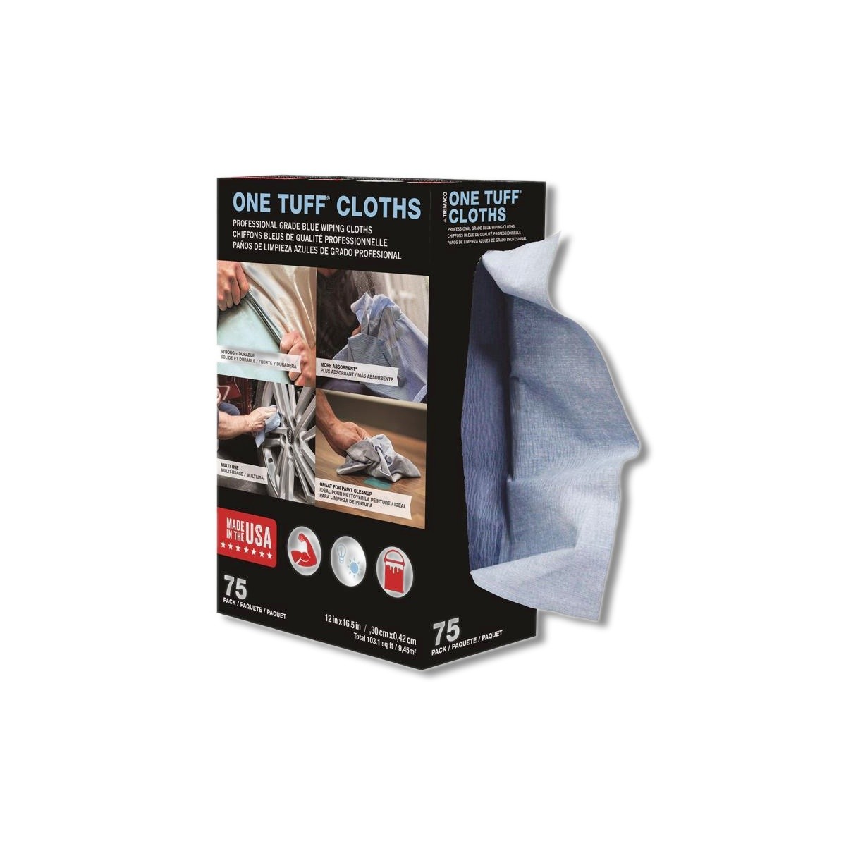 Trimaco One Tuff Fiber Blend Wiping Cloth 12 in 75 pk 84075