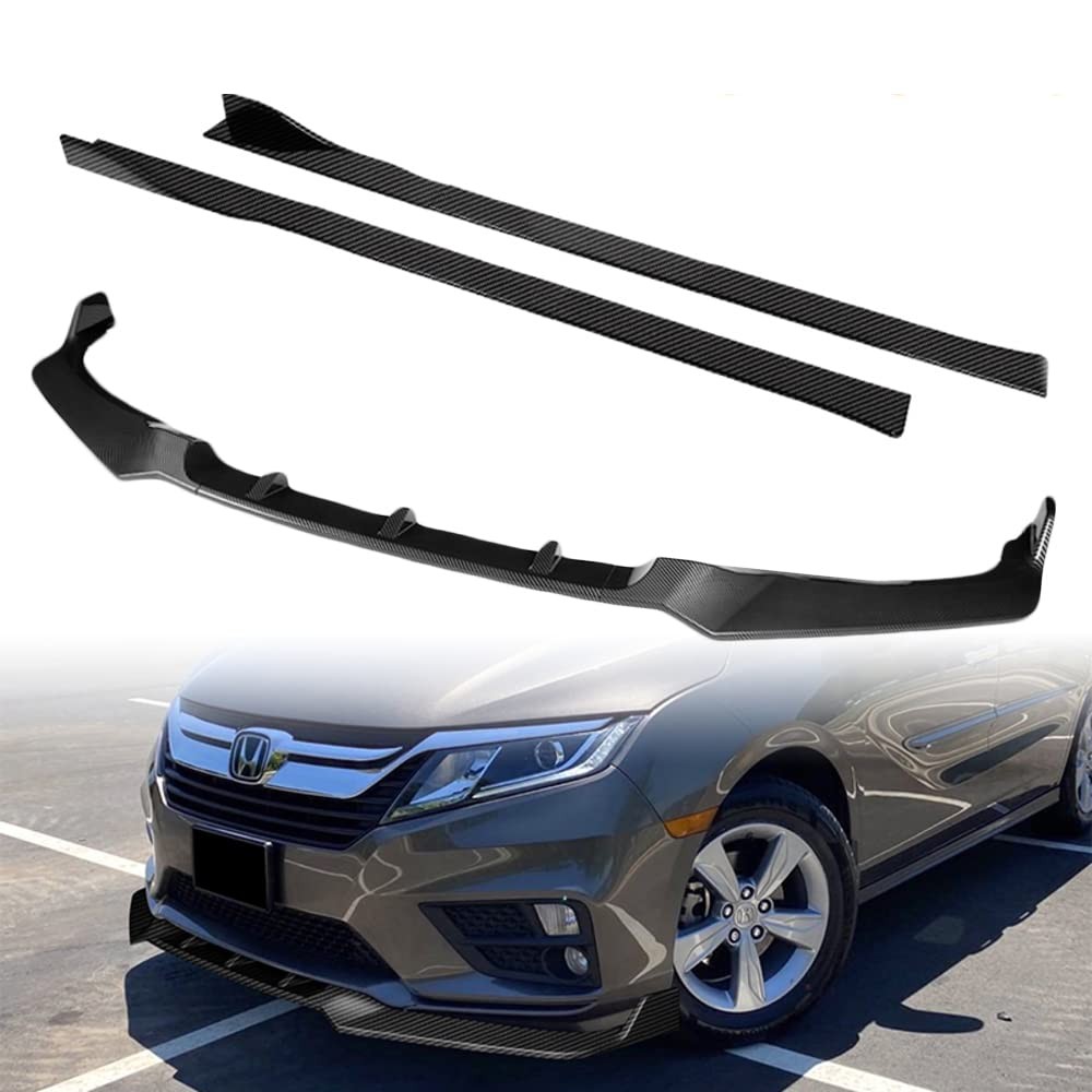 9pc Front Bumper Lip Side Skirt Diffuser Kit for 2018-2020 Honda Odyssey Carbon
