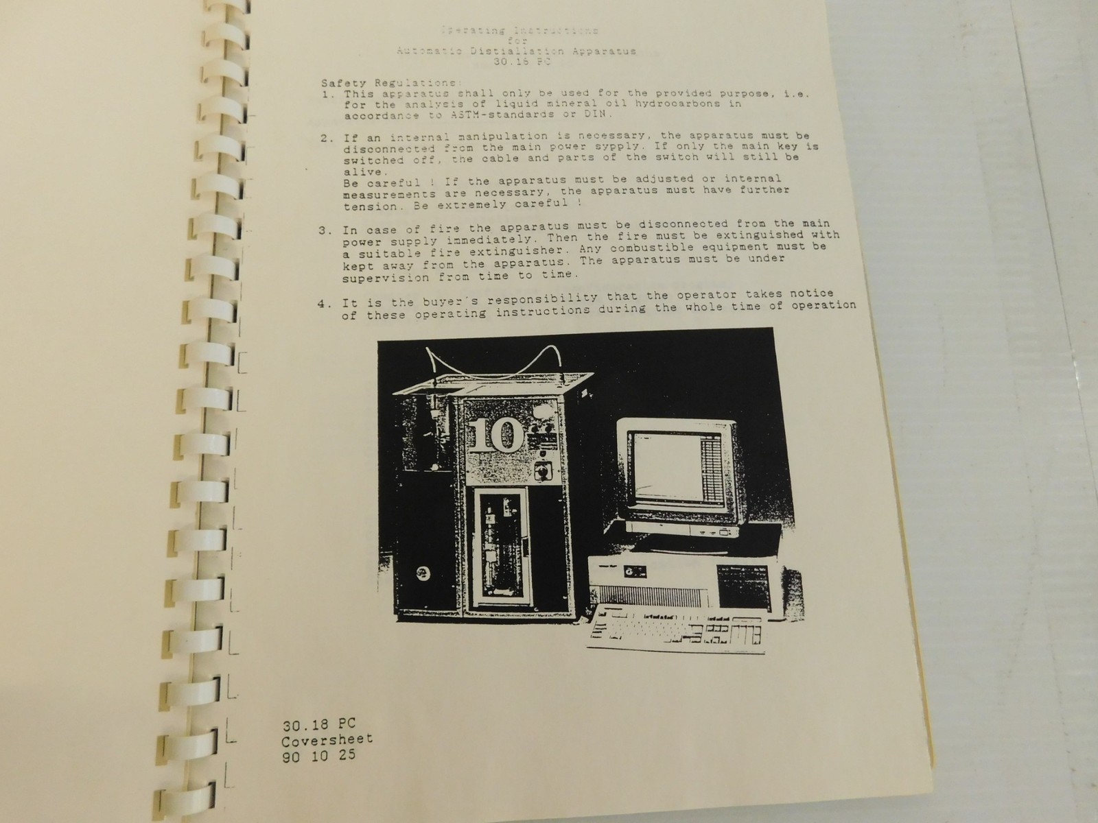 AUTOMATIC DISTILLATION APPARATUS 30.18PC OPERATING INSTRUCTIONS (LSM150)