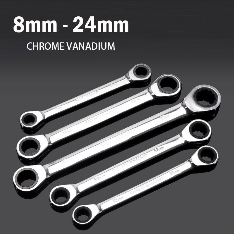 Torx Ratchet Spanner Wrench Star Double Ended 72 Teeth Metric 8mm to 24mm