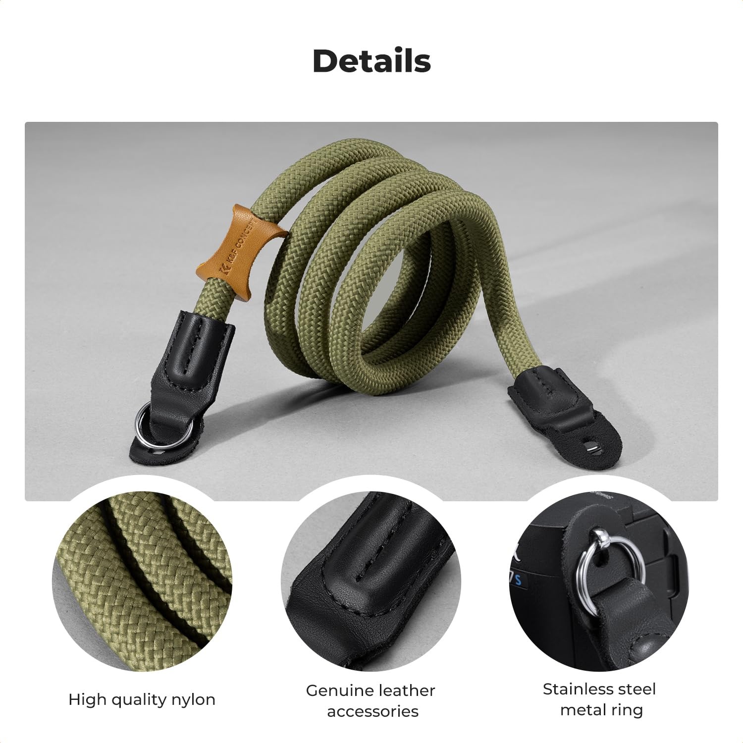 Camera Neck Strap,100cm Nylon Rope Camera Shoulder Strap with O-ring for DSLR Ca