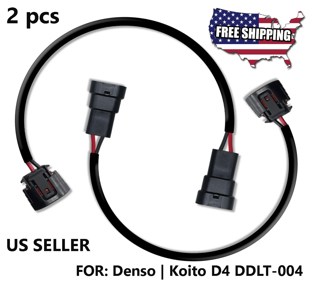 DENSO DDLT004 D4S D4R HID Xenon Ballast Retrofit Power Adapter Wire 2 pcs New!